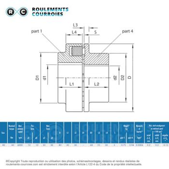 Le modèle de Accouplement complet PEX Desch DP80PT-80KB - DP80PT-80KB-DESCH