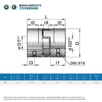 Le modèle de Accouplement complet HABIX PLUS Desch HPK-19F-16/24 - HPK-19F-16/24-DESCH