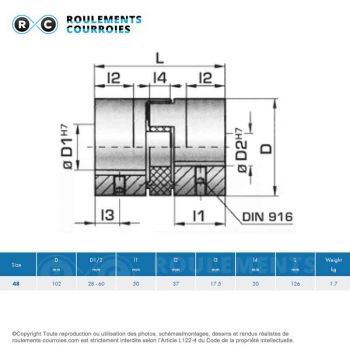 Le modèle de Accouplement complet HABIX PLUS Desch HPN-48F-40/55 - HPN-48F-40/55-DESCH