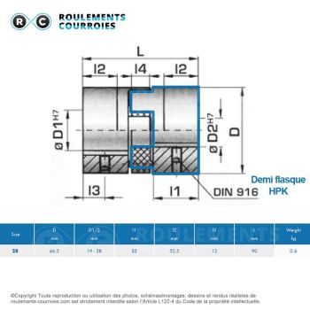 Le modèle de Demi-flasque HABIX PLUS Desch HPK-28F-35 - HPK-28F-35-DESCH