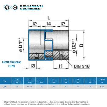 Le modèle de Demi-flasque HABIX PLUS Desch HPN-24F-25 - HPN-24F-25-DESCH