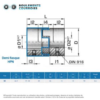 Le modèle de Demi-flasque HABIX PLUS Desch HPN-28F-20 - HPN-28F-20-DESCH