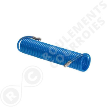 Le modèle de Serpentin d'air comprimé raccord 1/4 Bleu Polyuréthane 5x8 mm longueur 10 mts - SER5X8BLEU-PU-10MT-1/4