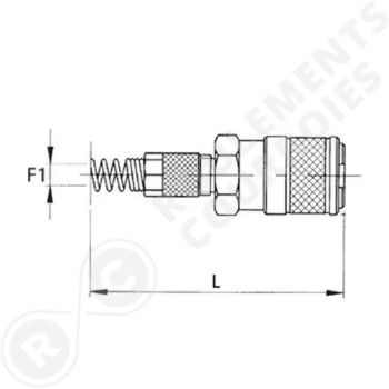 Le modèle de Coupleur pneumatique Femelle série Mignon push on 4x6 mm avec ressort - CPF4X6POREMIGNON