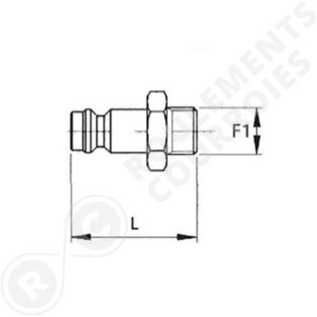 Le modèle de Coupleur pneumatique Mâle série Mignon filetage Mâle 3/8 - CPMM3/8MIGNON