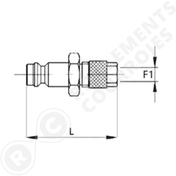 Le modèle de Coupleur pneumatique Mâle série Mignon push on 6x8 mm - CPM6X8POMIGNON