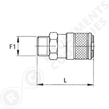 Le modèle de Coupleur pneumatique Femelle série Mignon filetage Mâle 1/4 - CPFM1/4MIGNON