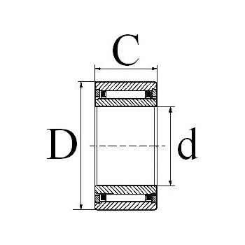 Le modèle de Roulement à aiguilles avec cage intérieure ref NKIS7 - 7x22x16 - NKIS7