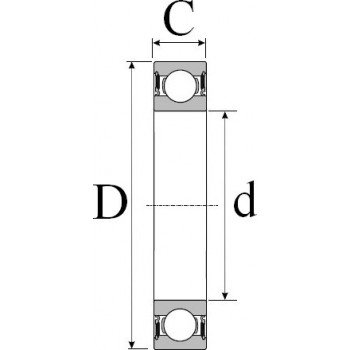 Le modèle de Roulement rigide 1 rangée de billes SKF ref 6018-C4 - 90x140x24 - 6018-C4-SKF