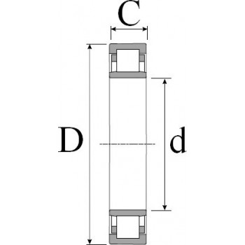 Le modèle de Roulement rigide 1 rangée de rouleaux FAG ref NU210-EKTVP2-C3 - 50x90x20 - NU210-E-K-TVP2-C3-FAG