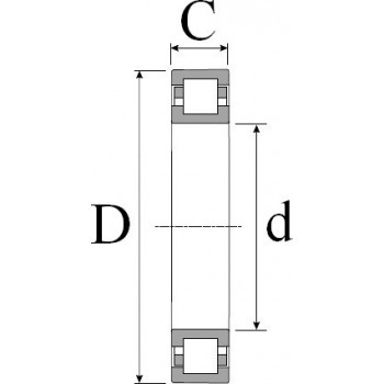 Le modèle de Roulement rigide 1 rangée de rouleaux FAG ref NUP309-ETVP2-C3 - 45x100x25 - NUP309-E-TVP2-C3-FAG