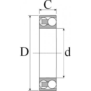 Le modèle de Roulement oscillant 2 rangées de billes FAG ref 2215-TVH - 75x160x55 - 2215-TVH-FAG