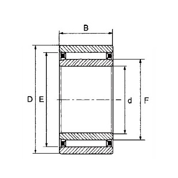 Le modèle de Roulement à aiguilles simple avec cage intérieure INA ref NAO20X37X16 - 20x37x16 - NAO20X37X16-INA