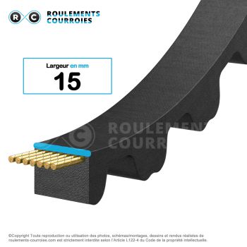 Le modèle de Courroie en chloroprène dentée renforcée ref 900-5MGT15 - 900-5MHP15-OPTIBELT