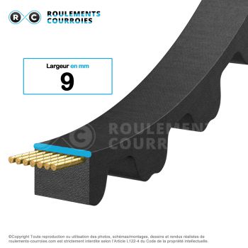 Le modèle de Courroie en chloroprène dentée renforcée ref 965-5MGT9 - 965-5MHP9-OPTIBELT