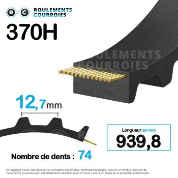 Le modèle de Courroie dentée en néoprène ref 370H200 - 370H200-OPTIBELT