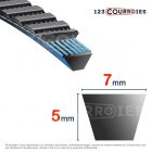 Courroie trapézoïdale polyurétahne Gates Polyflex 7M1090