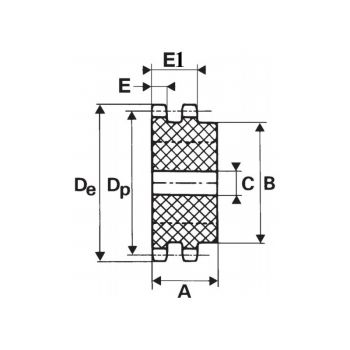 Le modèle de Pignon pré-alésé inoxydable pour chaine norme ISO 06B Double, 22 dents - PID06B22-INOX